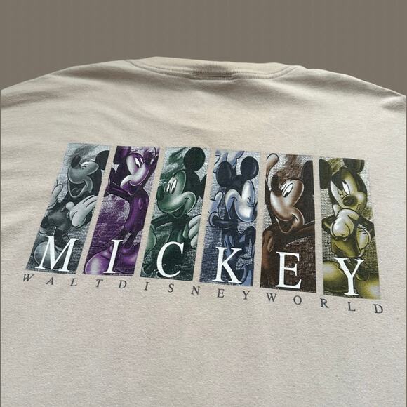Walt Disney World VTG Mickey Tan SS Mens Tee Size XL GUC - Picture 7 of 7
